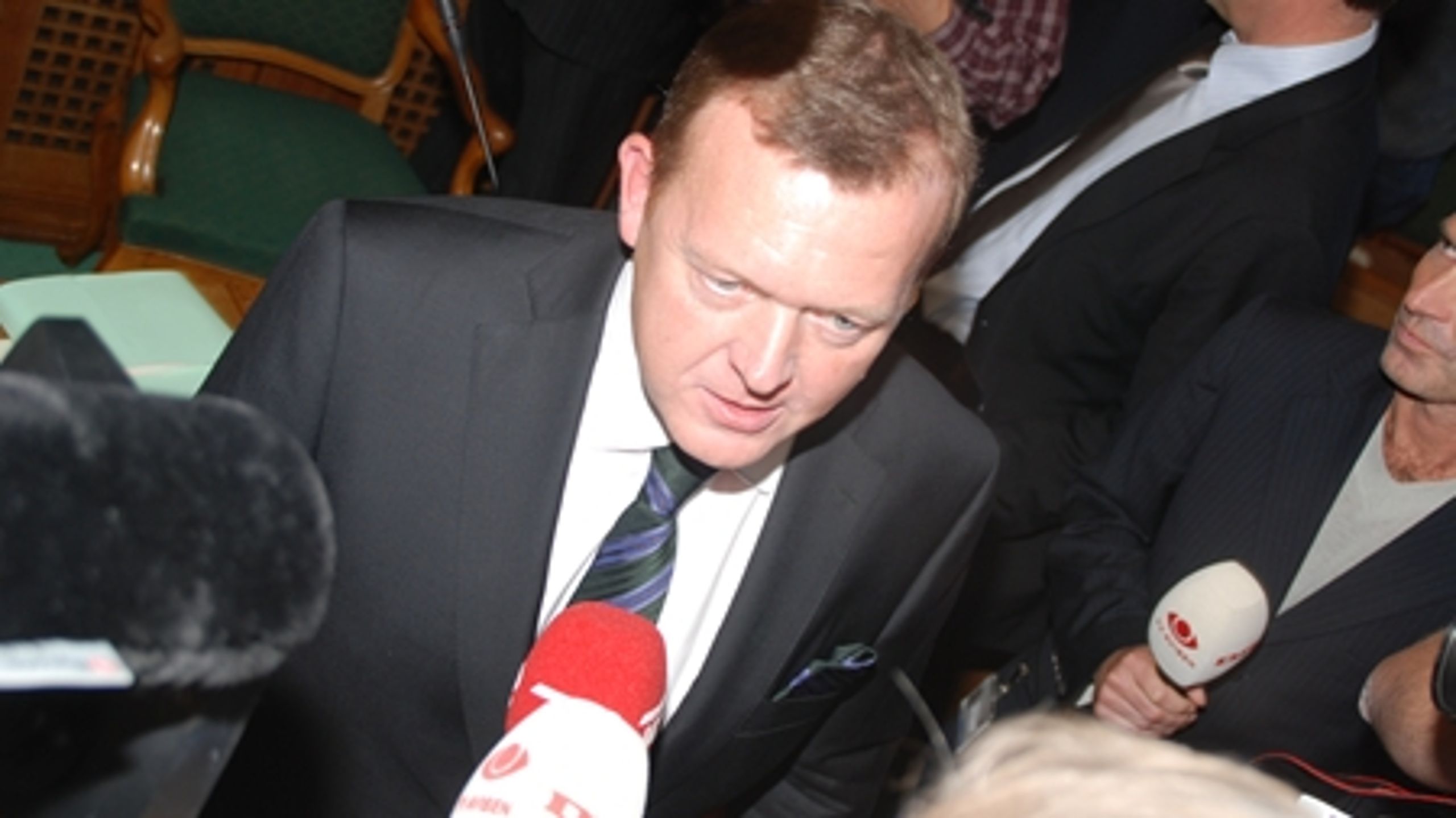 Statsminister Lars L&#248;kke Rasmussen (V) f&#248;r &#229;bningstalen tirsdag.