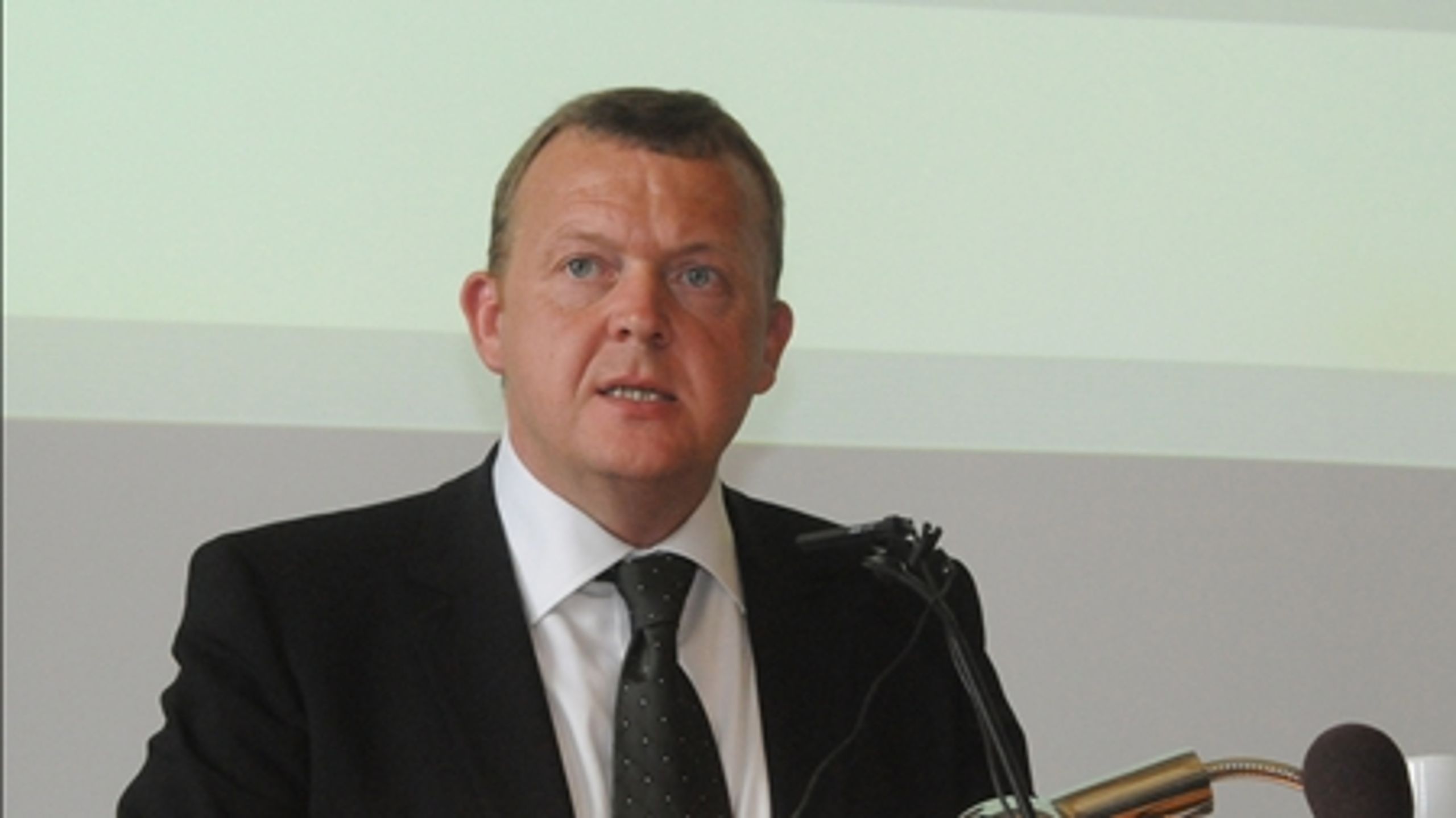 Statsminister Lars L&#248;kke Rasmussen (V) fremlagde i weekenden sit m&#229;l for energipolitikken i Danmark &#229;r 2020.