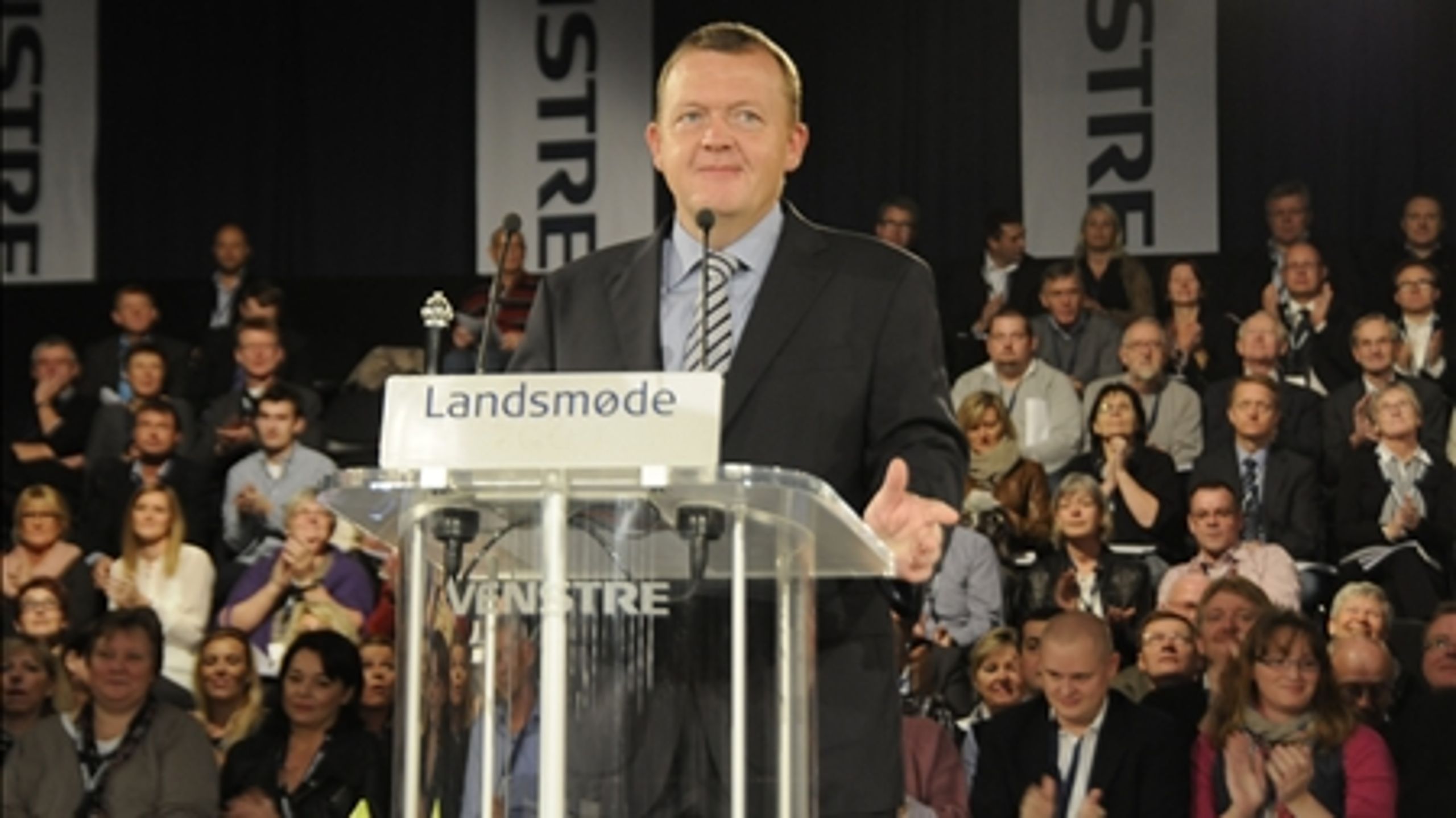 Partiformand Lars Løkke Rasmussen benyttede landsmødet til at pudse Venstres liberale profil. 