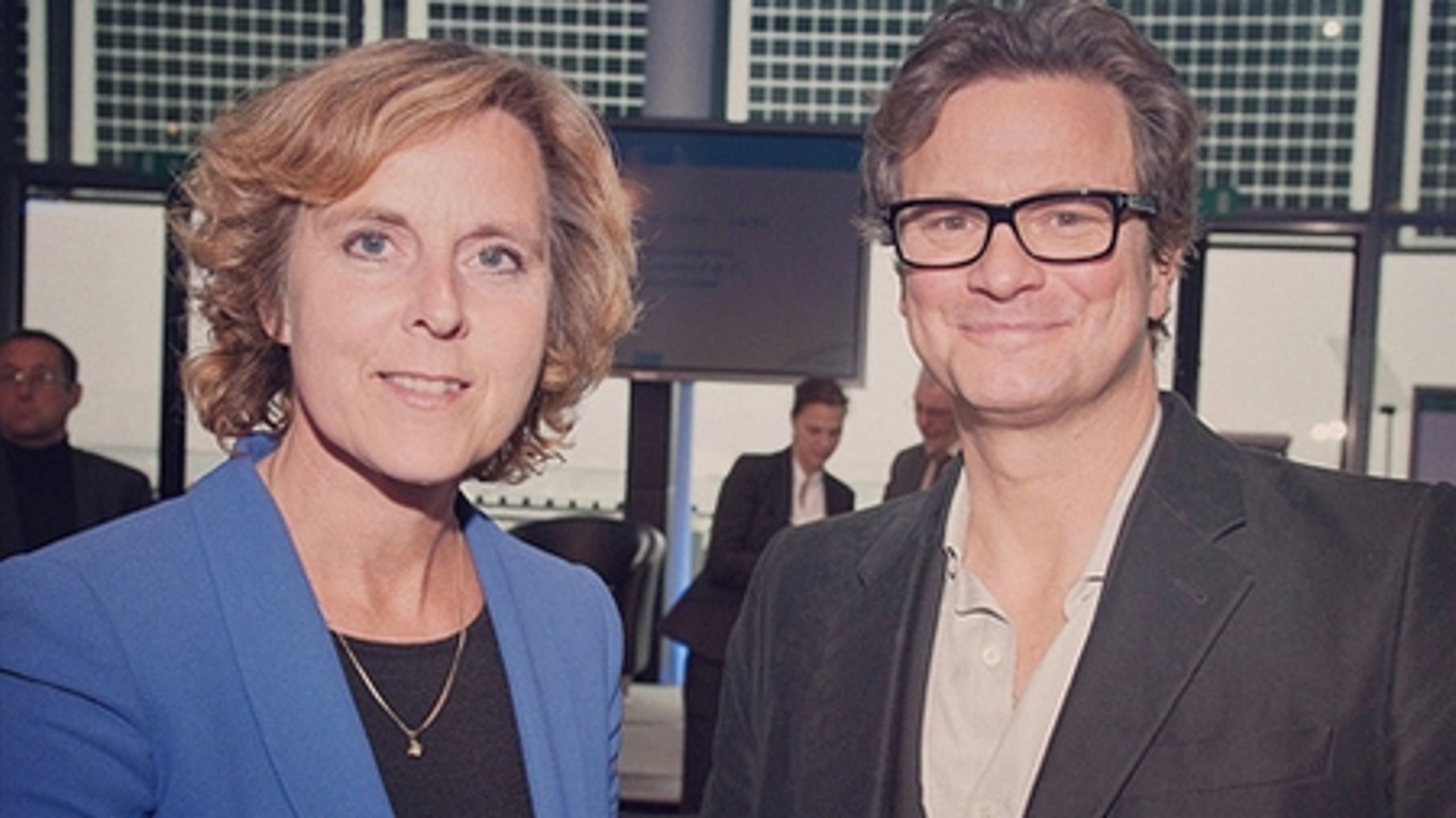 EU-kommissær for klima Connie Hedegaard og skuespiller og oscarvinder Colin Firth.