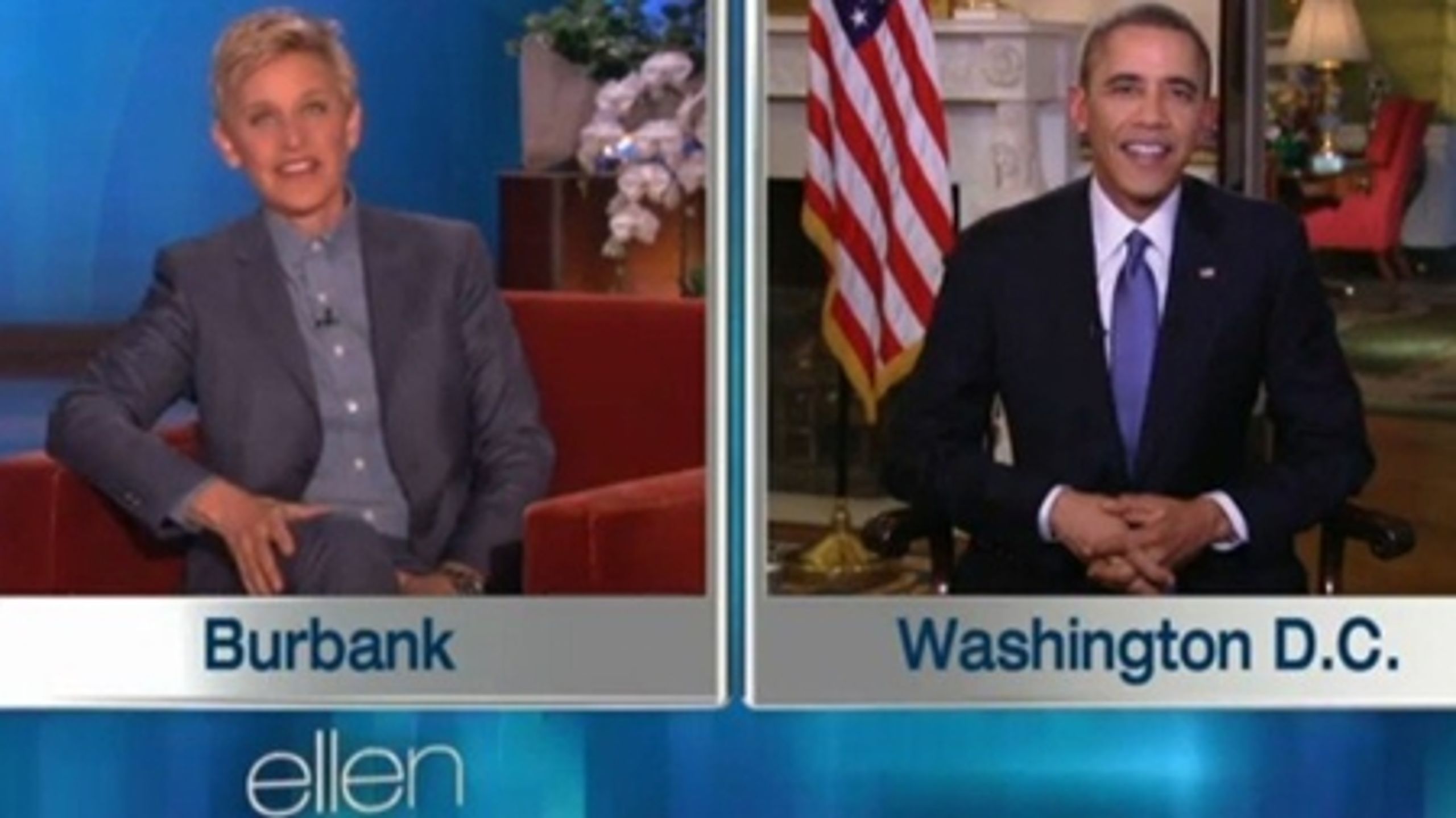 Obama reklamerede for sundhedsreformen og jokede om alle tiders mest delte Twitter-billeder, da han optrådte i Ellen DeGeneres' populære talkshow torsdag.