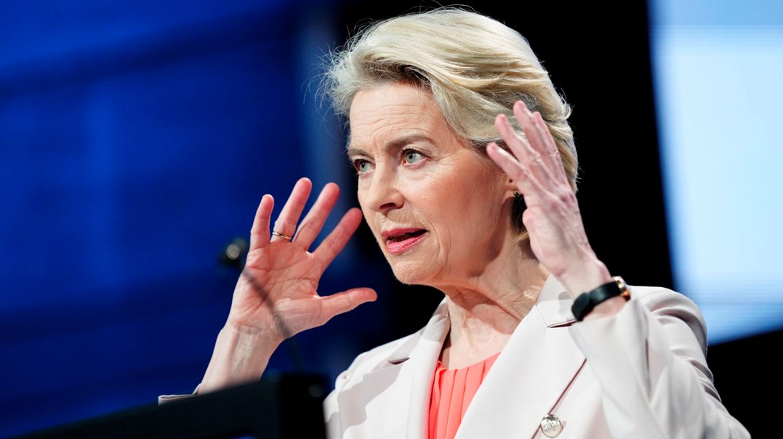 De europæiske demokratier er i fare, advarer EU-Kommissionens formand, Ursula von der Leyen. Hun var i Danmark tirsdag for at tale ved Copenhagen Democracy Summit.