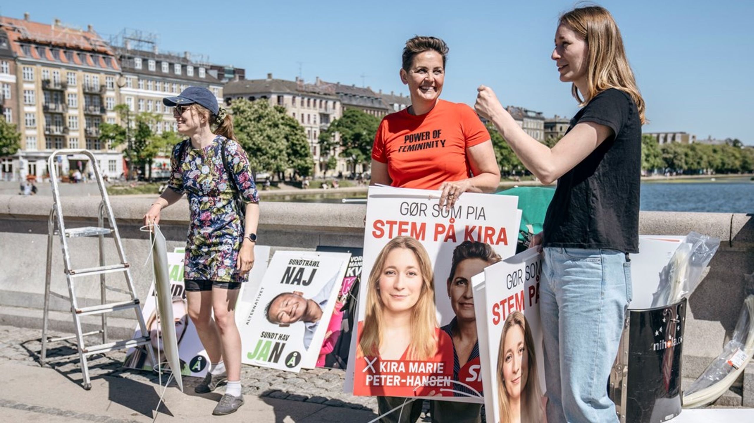 Lige som de andre partiledere har SF's Pia Olsen Dyhr engageret sig i valgkampen for sin spidskandidat ved valget til Europa-Parlamentet, Kira Marie Peter-Hansen.