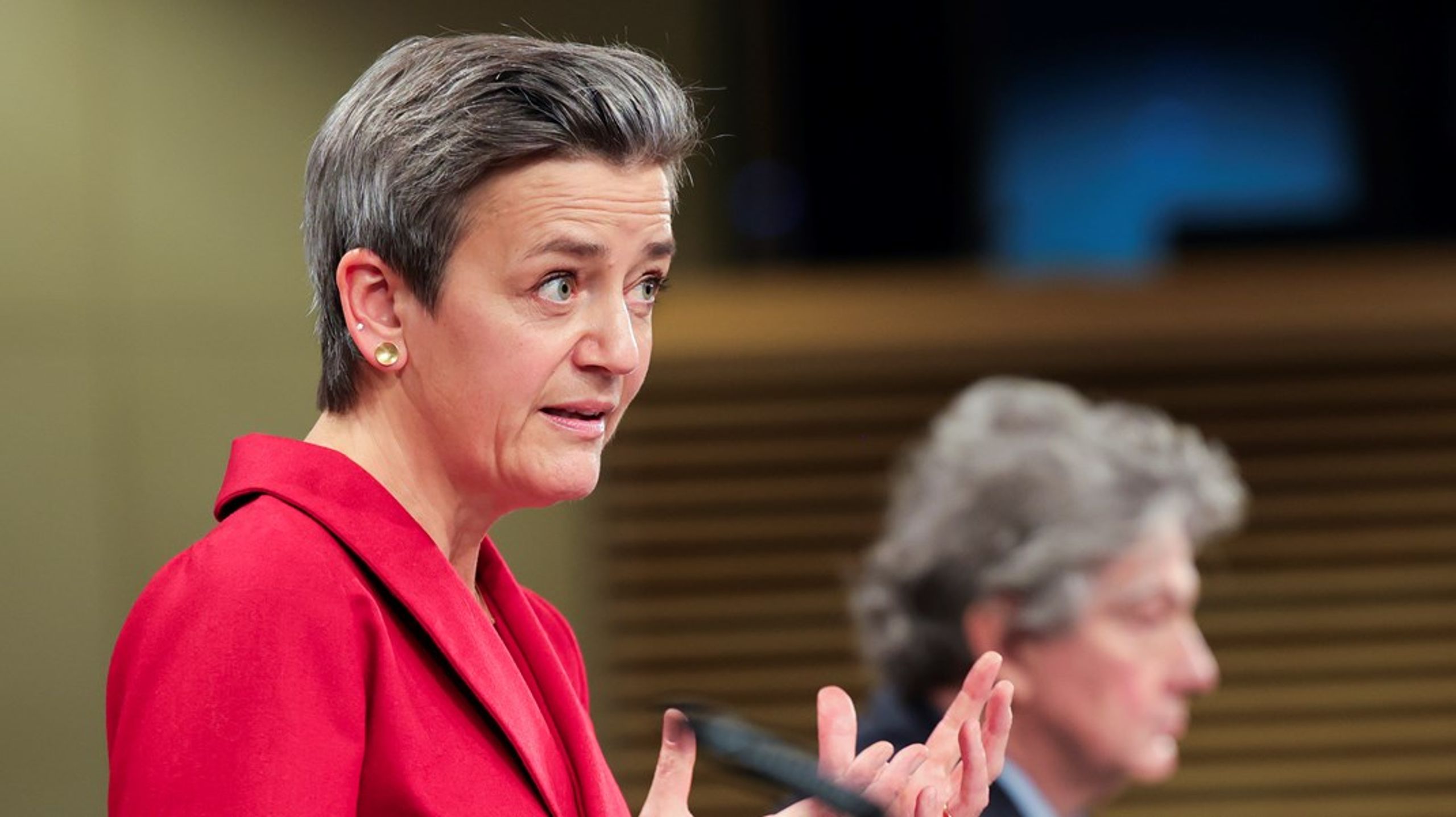 Vestager overtager opgaverne for det indre marked fra&nbsp;Thierry Breton.&nbsp;