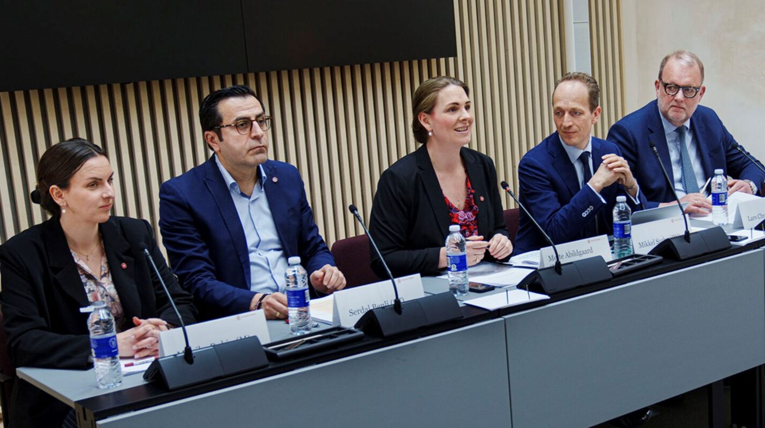 <div>Statsrevisorerne Monika Rubin, Serdal Benli, Mette Abildgaard, Mikkel Irminger Sarbo og Lars Christian Lilleholt. (Arkivfoto fra&nbsp;Statsrevisorernes pressemøde i april 2024.)</div>