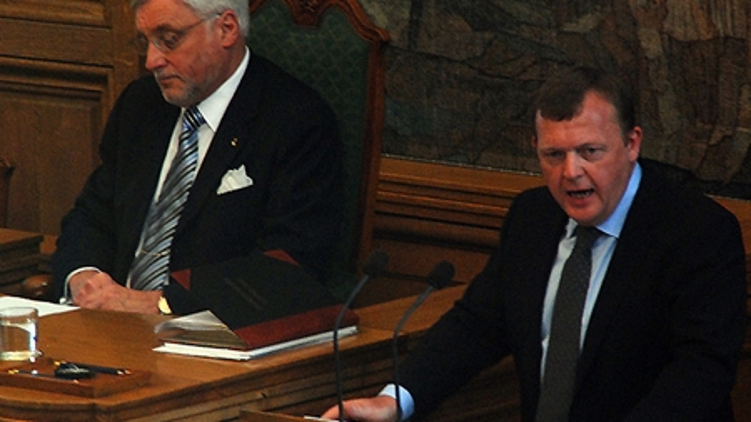 To tidligere V-finansministre - nu i rollen som henholdsvis formand for Folketinget og statsminister for Danmark.